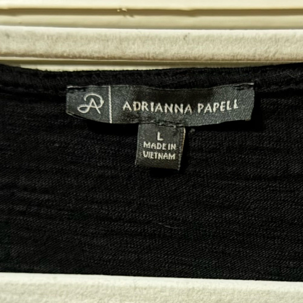 Adrianna Papell Black Eyelet Sleeve Top - Picture 4 of 4